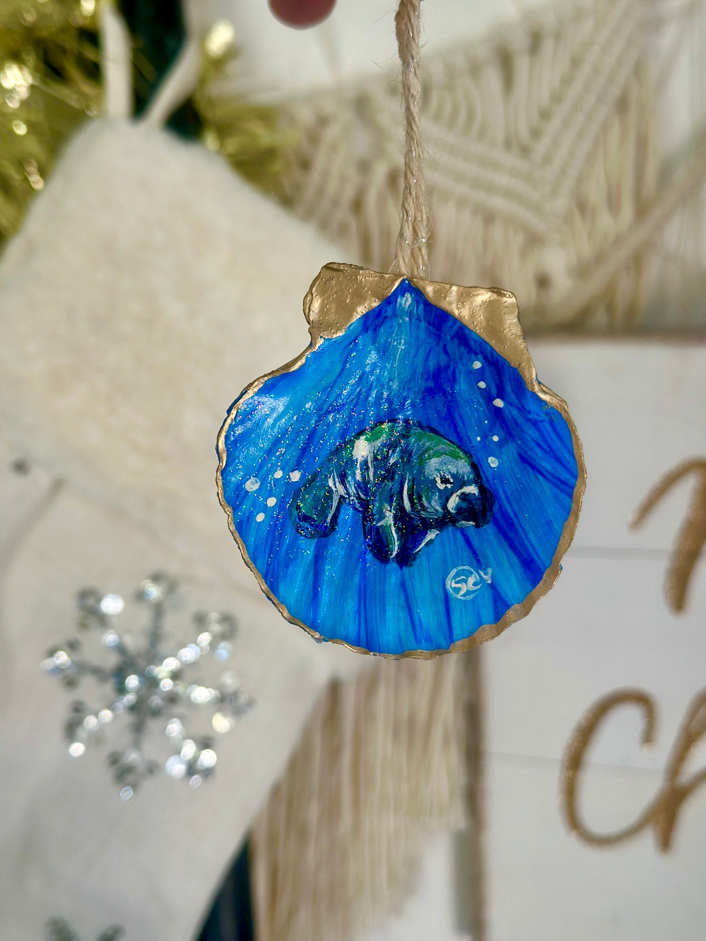 Seashell Ornament- Manatee