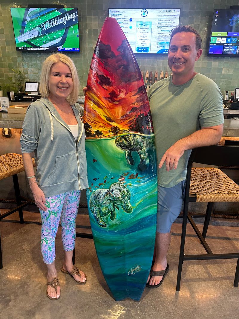 Custom painted surfboard