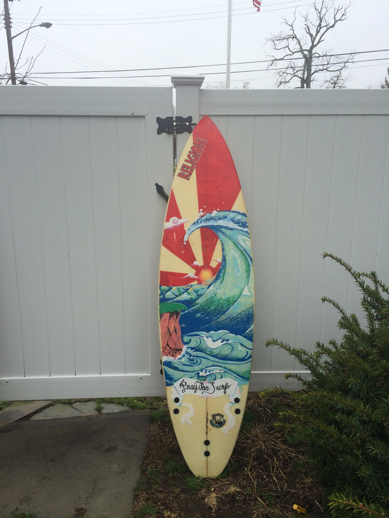 Custom painted surfboard