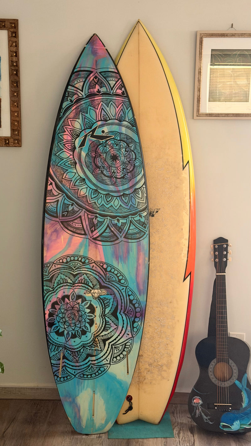 Custom painted surfboard